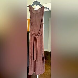 Sleeveless Brown Knit Dress